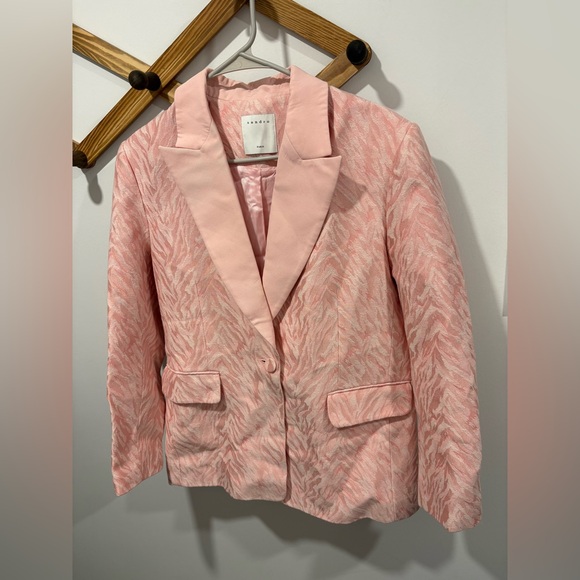 Sandro PARIS Pink jacquard blazer - Picture 4 of 13